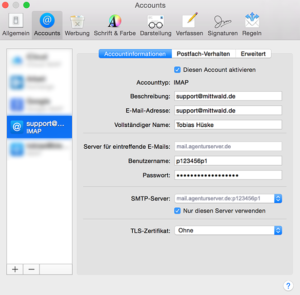 what is the outgoing mail server for gmail on mac